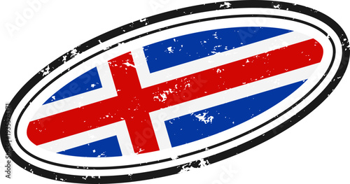 Iceland Flag Grunge Stamp