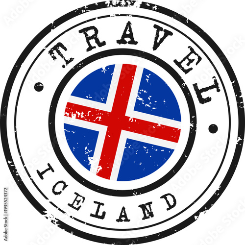 Iceland Travel Grunge Stamp