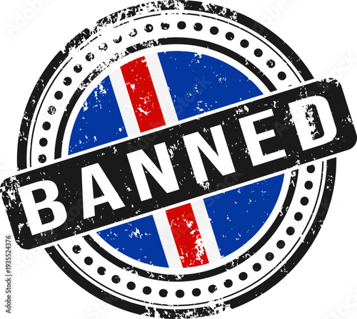 Iceland Banned Grunge Stamp