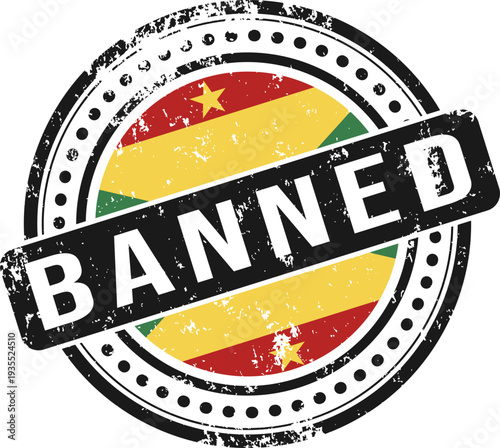 Grenada Banned Grunge Stamp