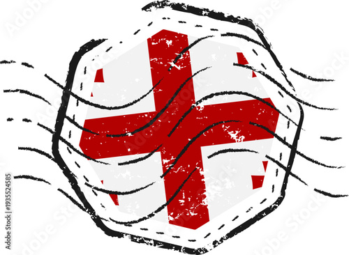 Georgia Flag Grunge Stamp