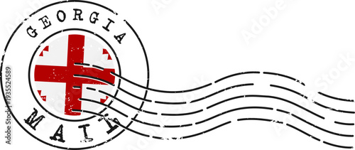 Georgia Flag Grunge Stamp