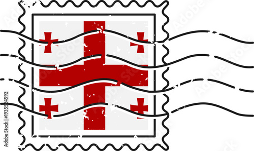 Georgia Flag Grunge Postage Stamp