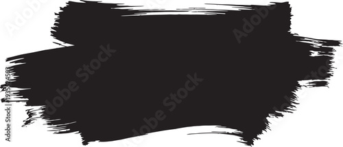 A black brush stroke on a white background