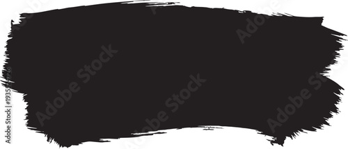 A black brush stroke on a white background