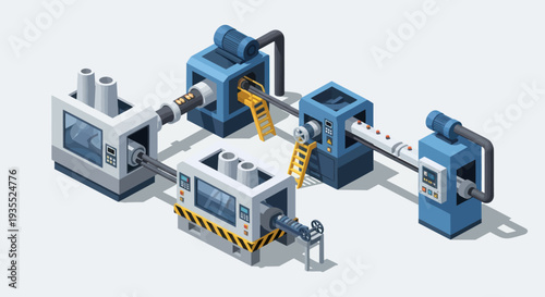 Automated Industrial Production Line with Modern Machinery.