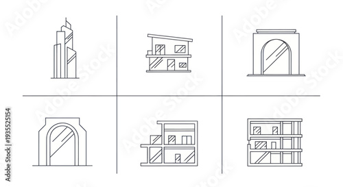 Collection of Architectural Building Designs and Structures.