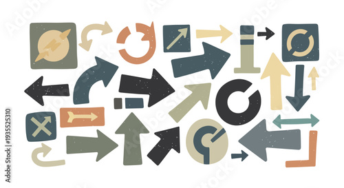 Collection of Diverse Arrow Icons and Symbols in Various Styles.