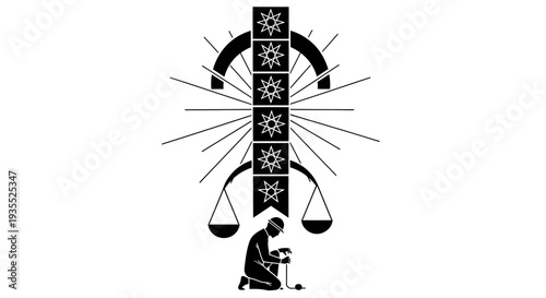 Abstract Symbol of Justice, Balance, and Enlightenment