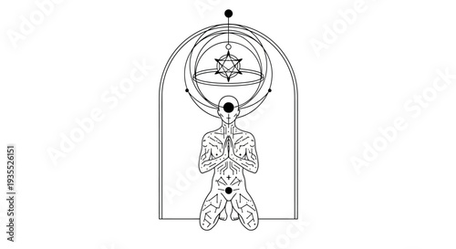 Spiritual Enlightenment, Inner Peace, Yoga Pose, Meditation, Zen, Sacred Geometry, Human Figure