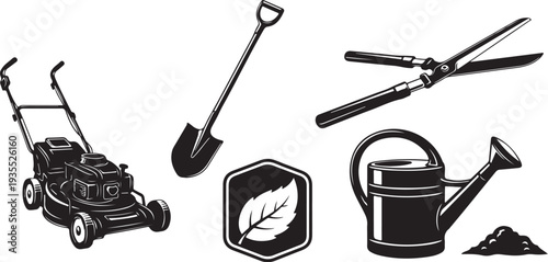 Gardening tools and equipment for lawn care and maintenance