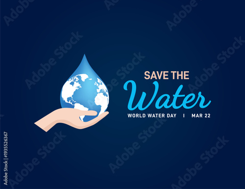 World Water Day Concept. Water and gender. Saving water and world environmental protection concept- Environment day and earth day.