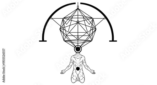Abstract Geometric Sacred Geometry Human Body Connection