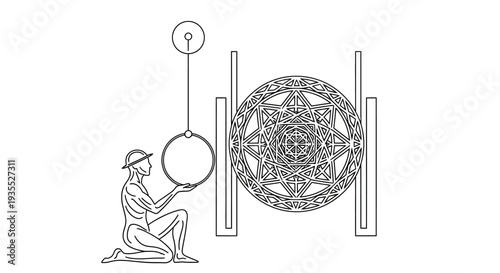 Mystical Geometric Orb and Figure in Sacred Geometry Experiment
