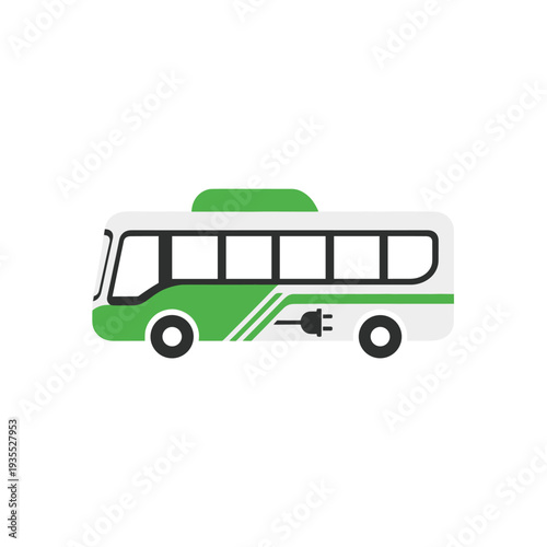 An illustrated electric bus designed for sustainable transport 