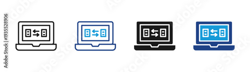 Data Transfer icon set multiple style collection