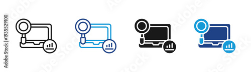 System Monitoring icon set multiple style collection