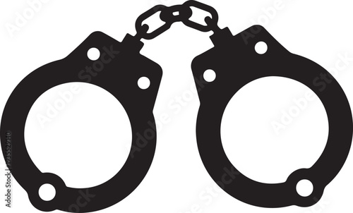 Handcuffs or hand restraints for criminals flat vector icon for law enforcement apps and websites