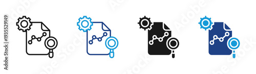 Data Review icon set multiple style collection