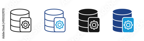 Database Management icon set multiple style collection