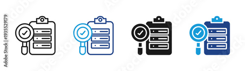 System Checklist icon set multiple style collection
