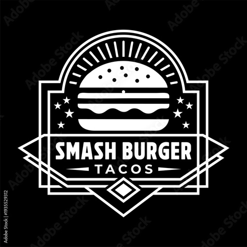 Smash burger taco logo vector