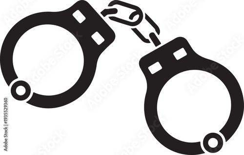 Handcuffs or hand restraints for criminals flat vector icon for law enforcement apps and websites