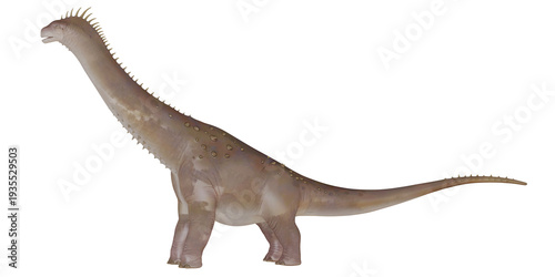 Fotografia Realistic model of a colossal dinosaur.