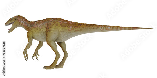 Photography Realistic depiction of a dinosaur in motion