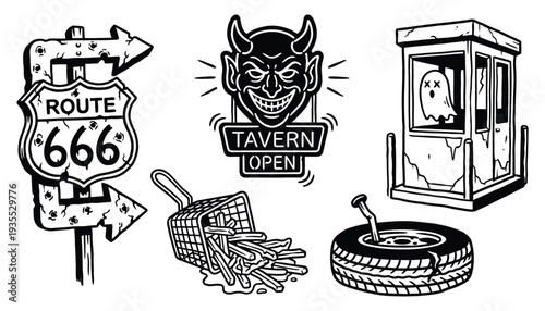 Gritty Americana Cartoon Graphics