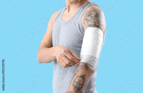 Young man with protective t...