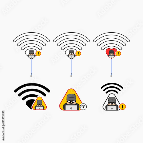 a symbol representing an online scam or phishing attempt. vector illustration. EPS 10.
