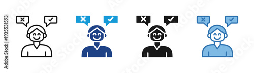 Customer Feedback icon set multiple style collection