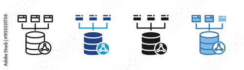 Data Workflow icon set multiple style collection