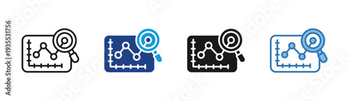 Data Analysis icon set multiple style collection