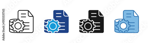 System Documentation icon set multiple style collection