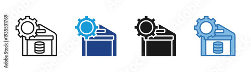 System Integration icon set multiple style collection