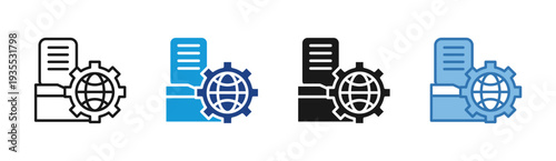 Global System icon set multiple style collection