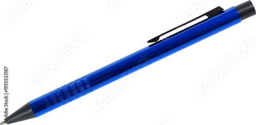 Cuadro en lienzo Blue ballpen isolated on white background