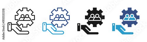 Team System icon set multiple style collection