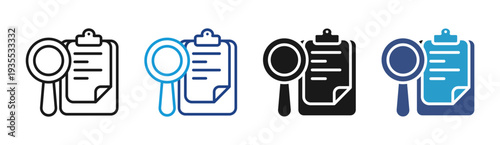 Audit Review icon set multiple style collection