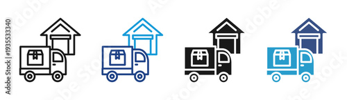 Business Delivery icon set multiple style collection