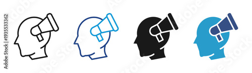 Marketing Voice icon set multiple style collection