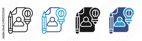 Skill Development icon set multiple style collection