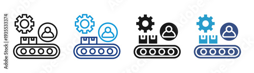Workflow System icon set multiple style collection