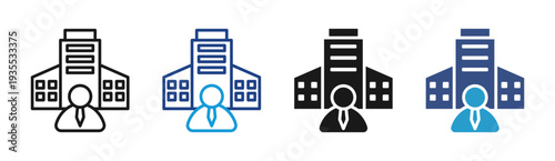 Corporate Profile icon set multiple style collection