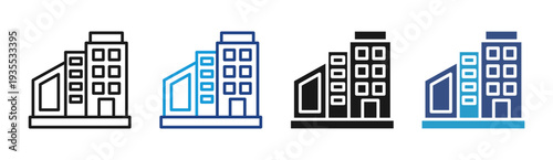 Business Estate icon set multiple style collection