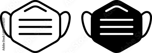 Medical face masks in black and white for health protection