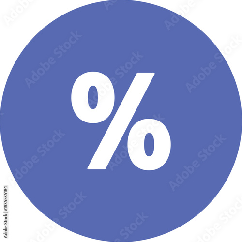 White percent sign inside blue circle