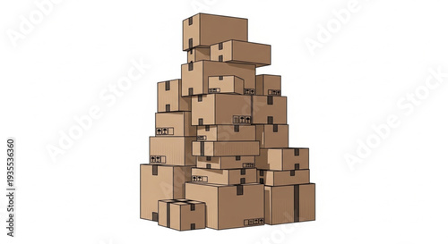 Stack of Brown Cardboard Boxes.